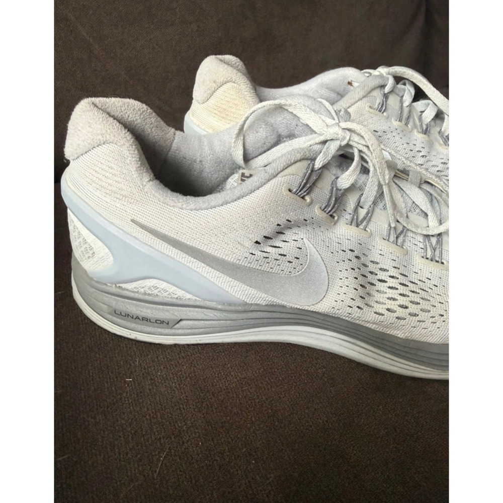 Nike Lunarglide 4 White‎ Grey Running Shoes Mens size 10 524977-002 - Picture 2 of 7